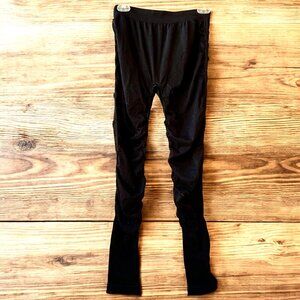 Vintage Y2K Last Exit Seamless Black Leggings RUCHED Womens size 18 - 24